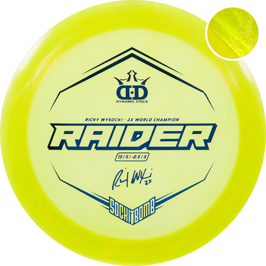 DYNAMIC DISCS LUCID ICE GLIMMER RAIDER RICKY WYSOCKI SOCKIBOMB STAMP