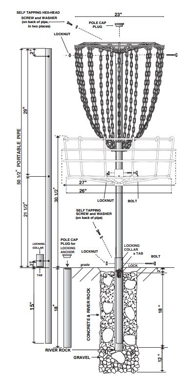 DGA Mach V Permanent Disc Golf Basket