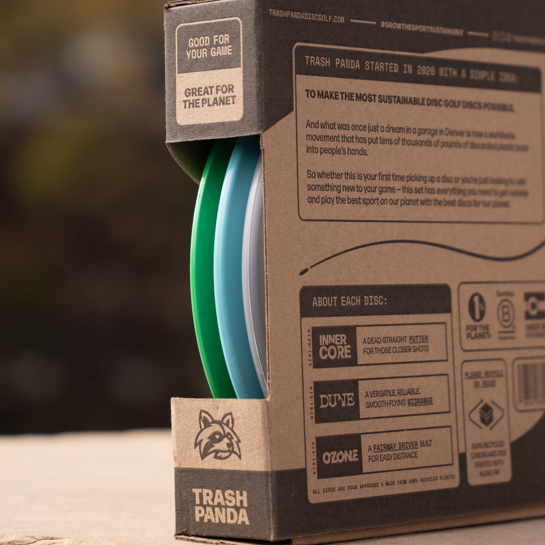 Trash Panda 100% Recycled Disc Golf Starter Set