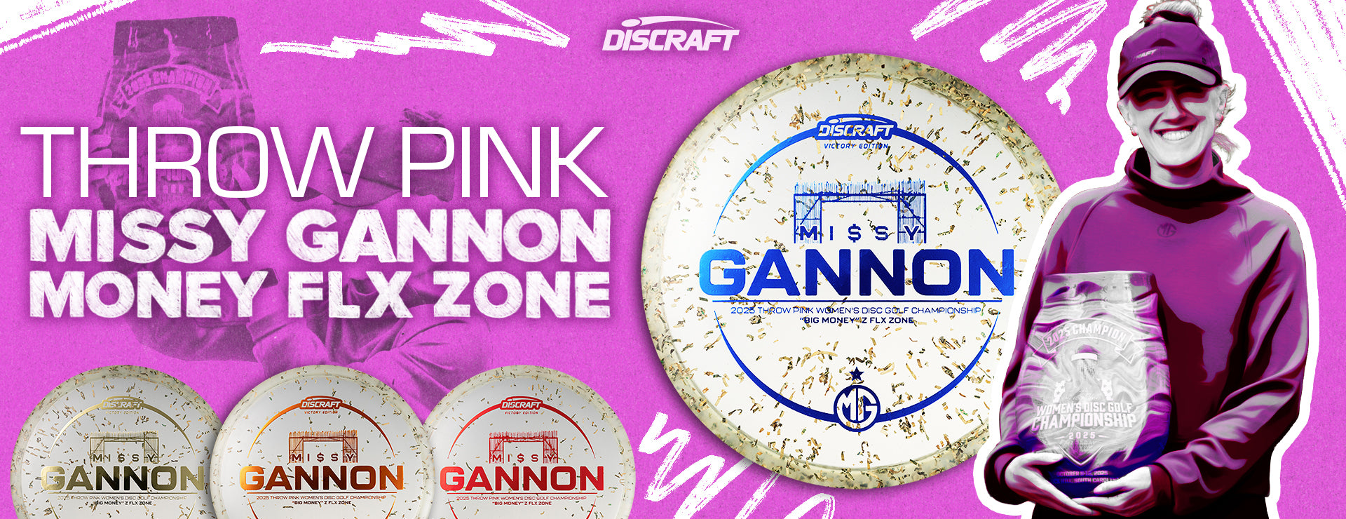 Discraft Shredded Money FLX Zone Missy Gannon Throw Pink 2025 Limited Edition