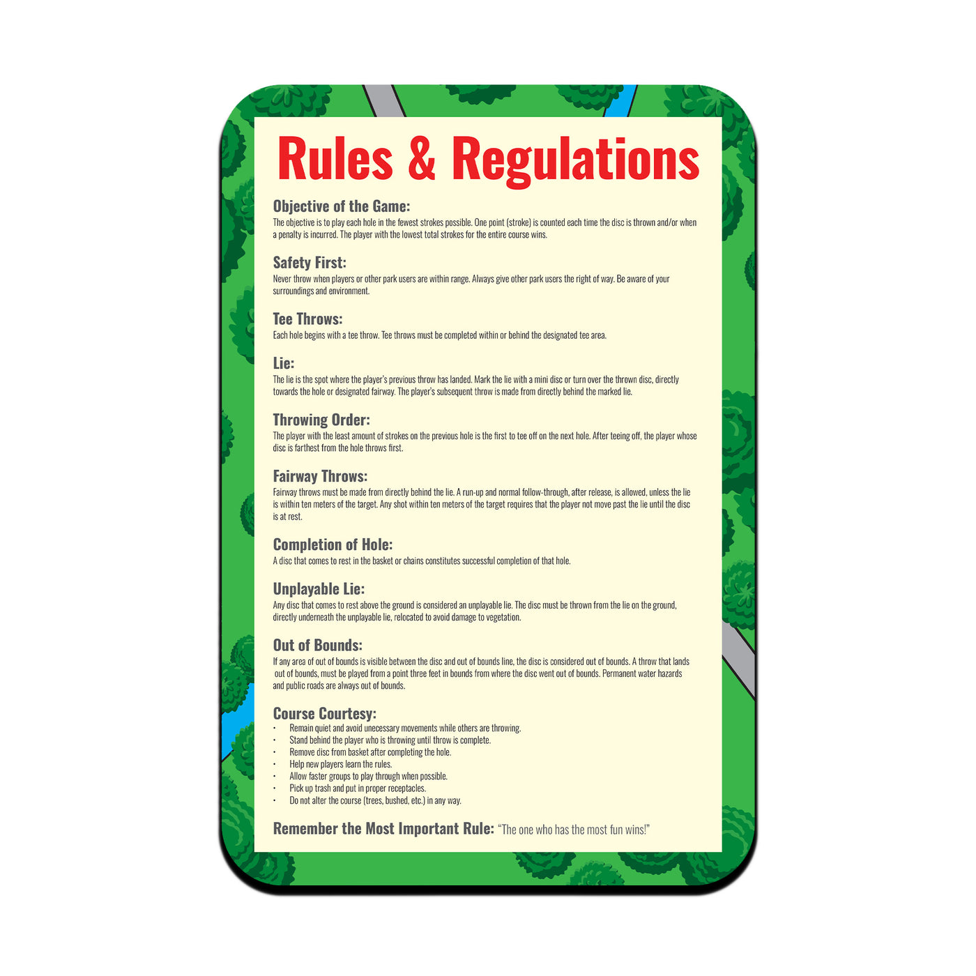 Rules & Regulations Signage