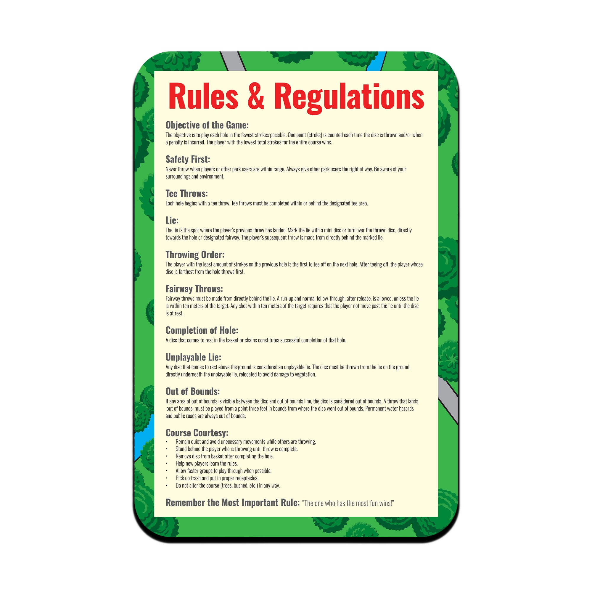 Rules & Regulations Signage