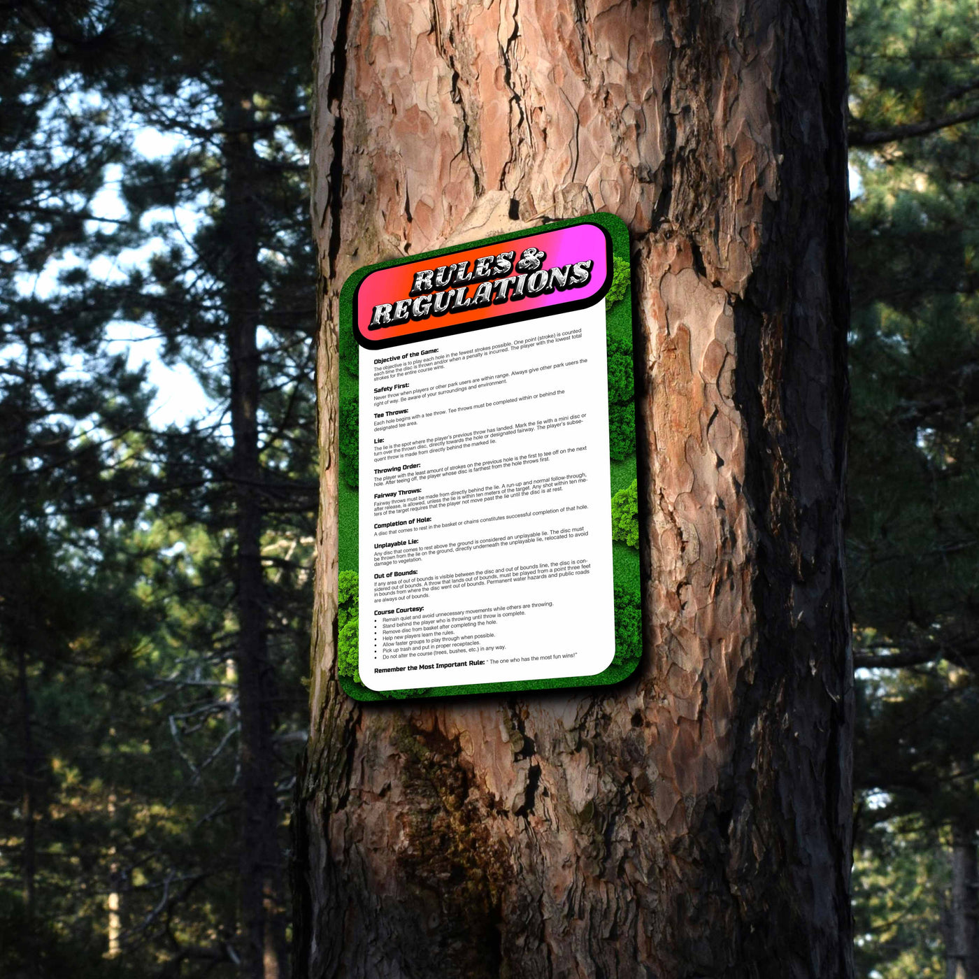 Rules & Regulations Signage