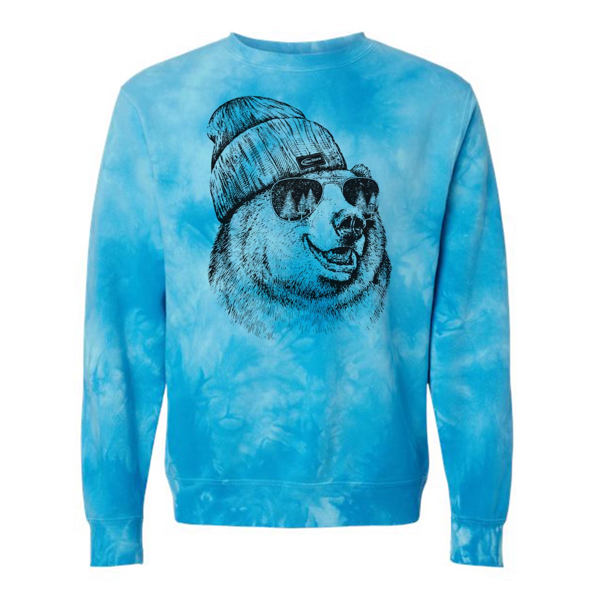 Disc Golf Bear Tie Dye Crewneck
